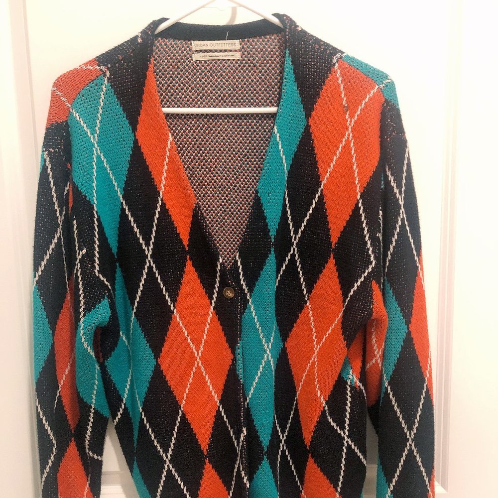 UO Christmas color block Cardigan